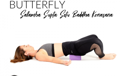 Pose of the Week Guide: Supported Supine Butterfly Pose/Salamba Supta Setu Baddha Konasana